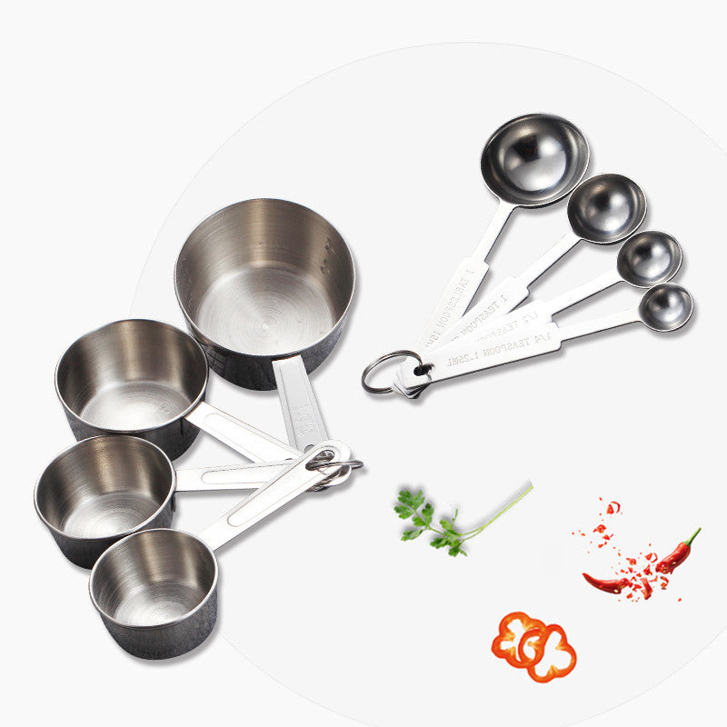 Mira Measuring Set | 8-Piece Stainless Steel, Nestable Design