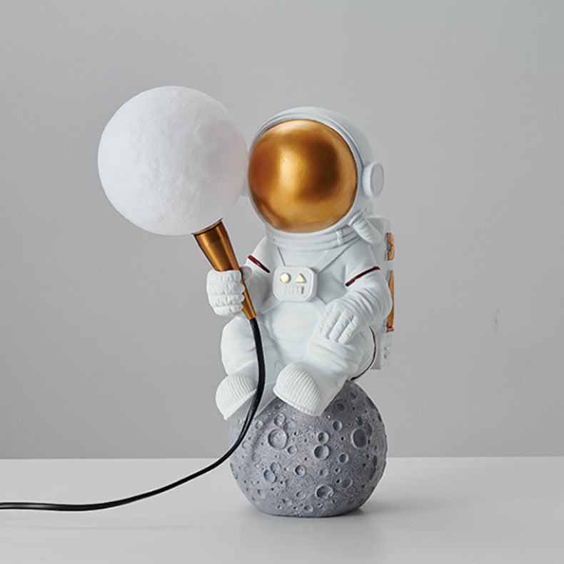 Modern Cartoon Astronaut Wall Sconce Lamp – 1-Light Resin & ABS Design for Bedroom