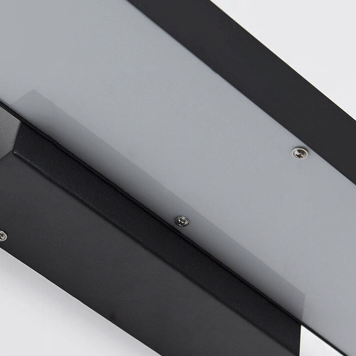 Contemporary Minimalist Rectangular Flat LED Outdoor Wall Sconce with Sensor - Waterproof