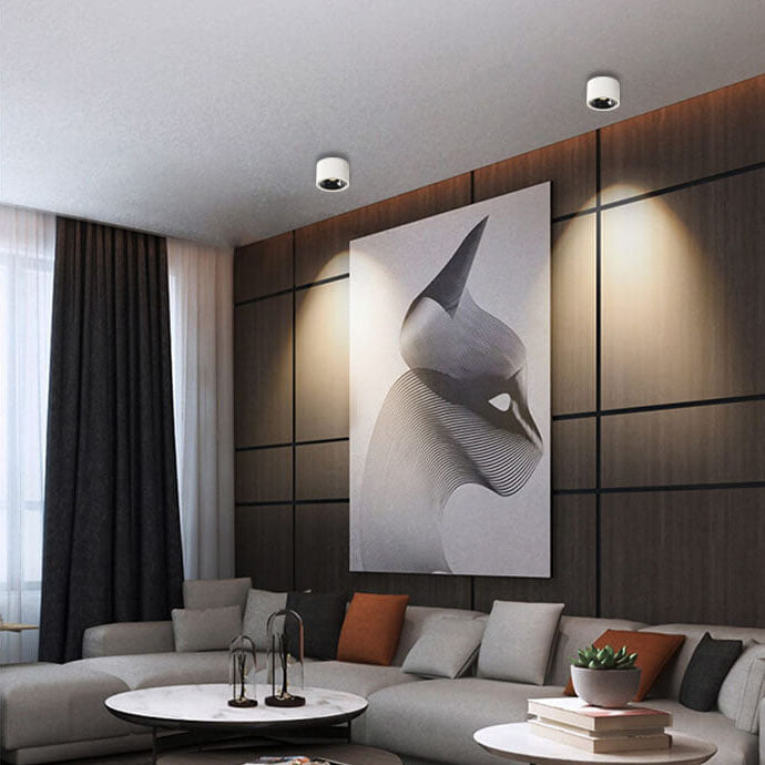 Contemporary Adjustable Round LED Flush Mount Ceiling Spotlight