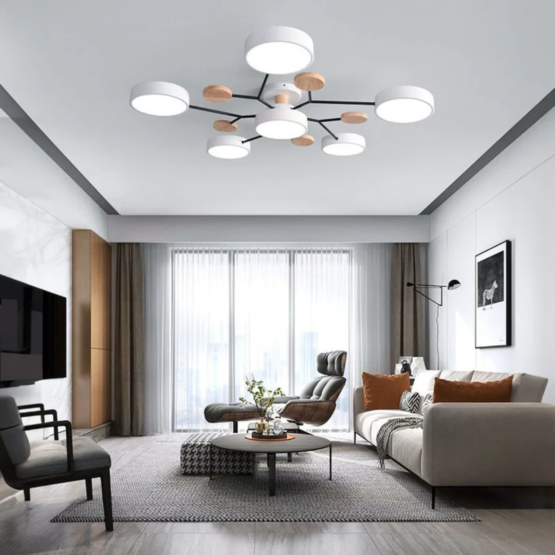 Cirno LED Plafondlamp | Modern Design met Houten Accenten