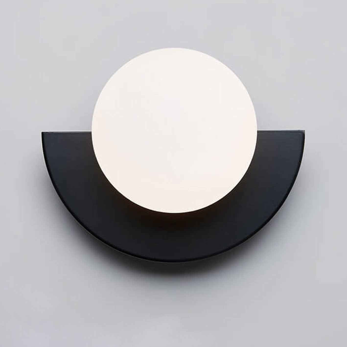 Contemporary Minimalist Colorful Glass Semi-Circle Wall Sconce Lamp with One Light
