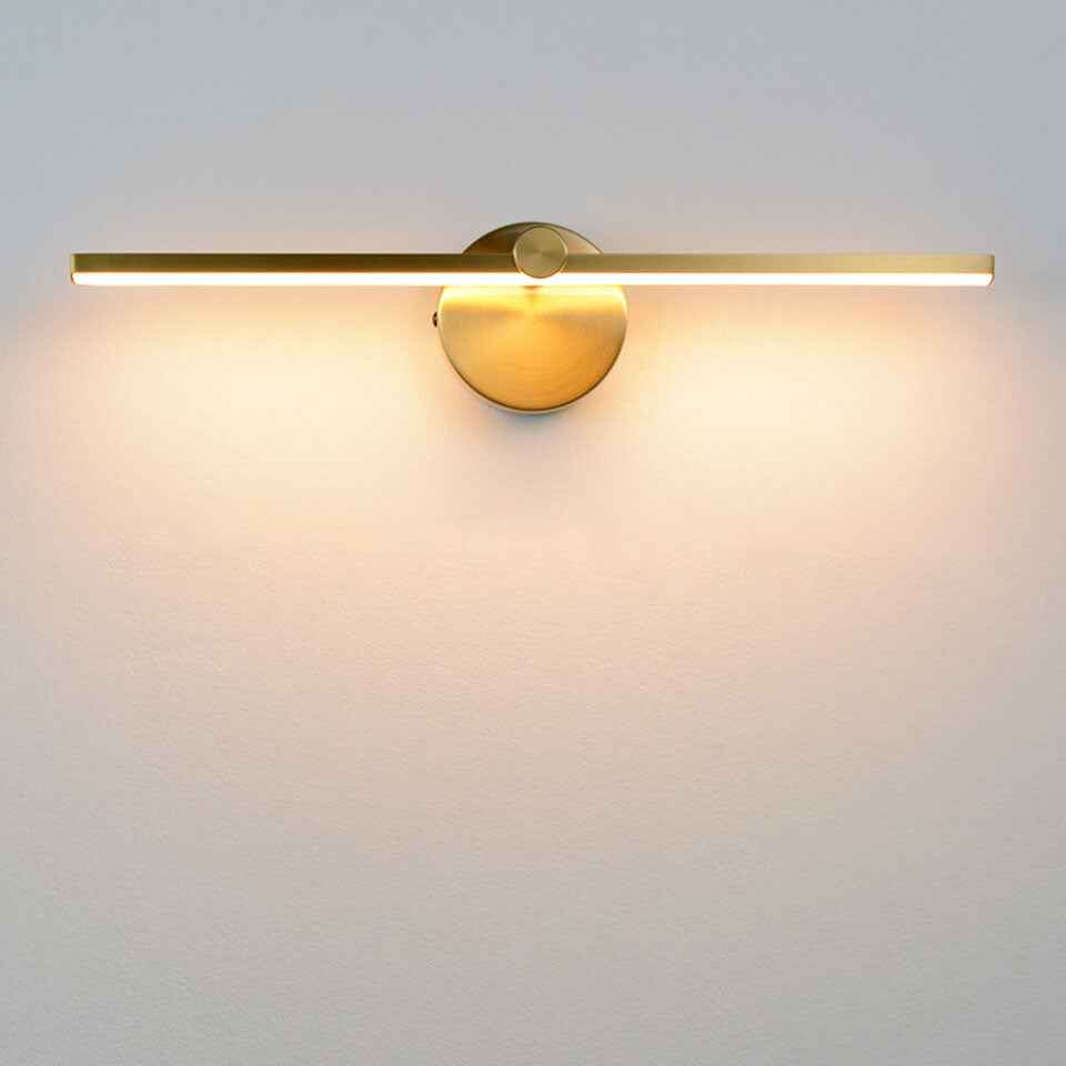 Nordic Minimalist Aluminum LED Wall Sconce with Long Bar Mirror Design