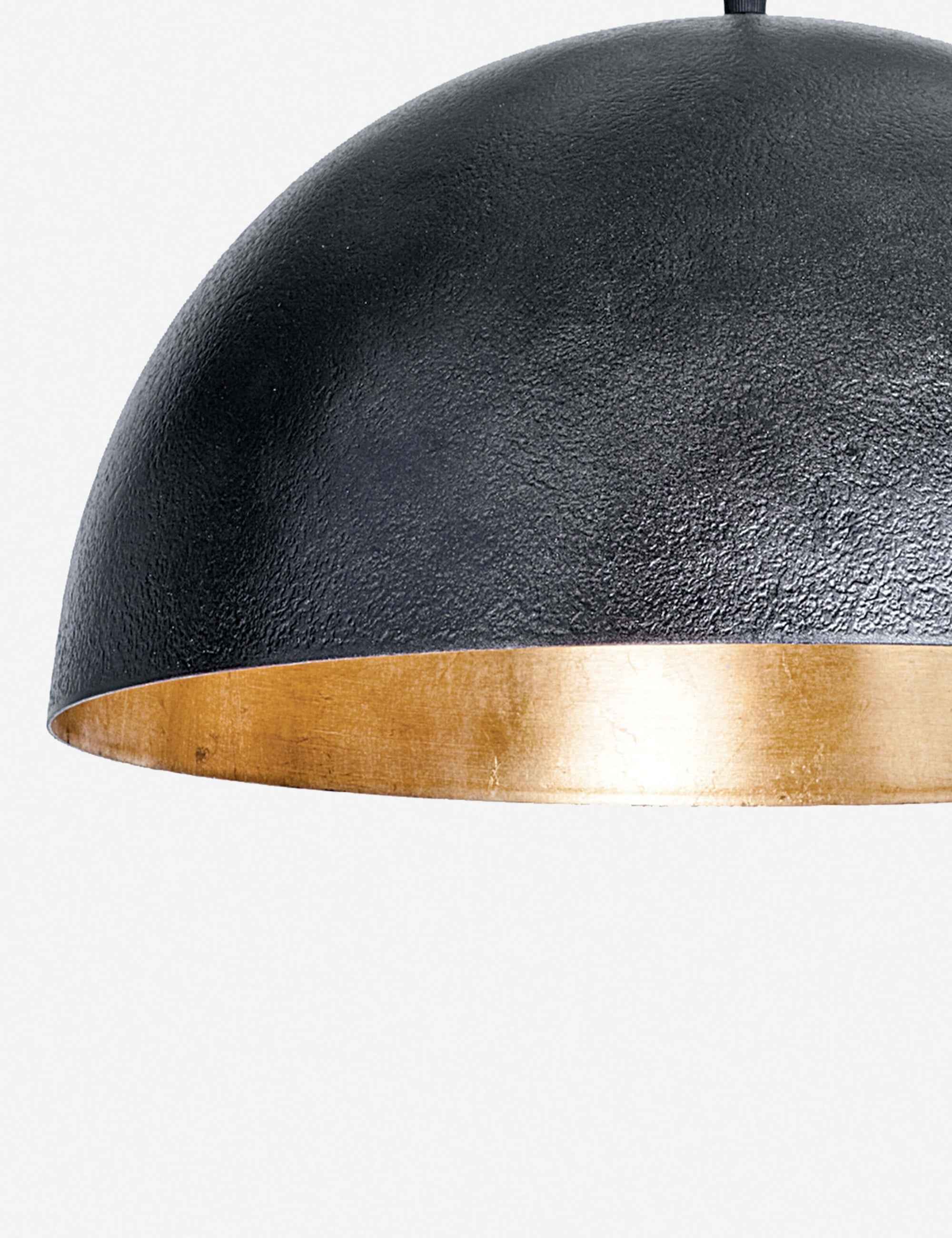 Sable Pendant Light | Textured Black Finish, Gold-Leaf Interior