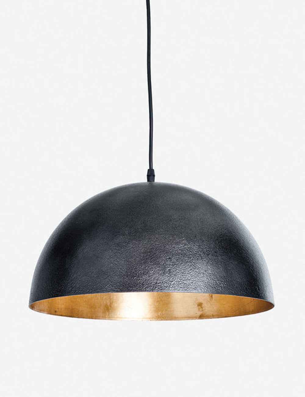Sable Pendant Light | Textured Black Finish, Gold-Leaf Interior