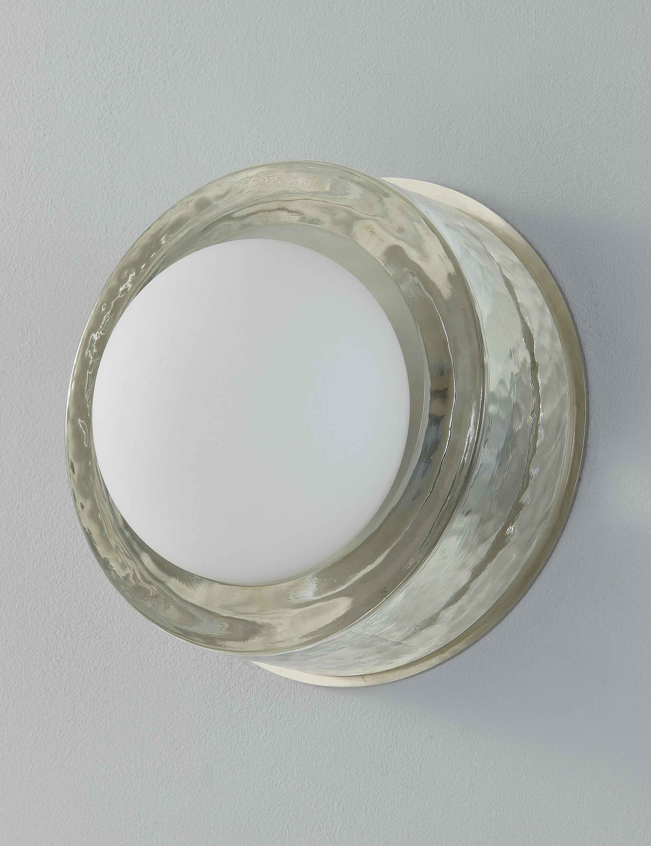 Ravi Round Sconce | Opal Globe in Thick Cast Glass