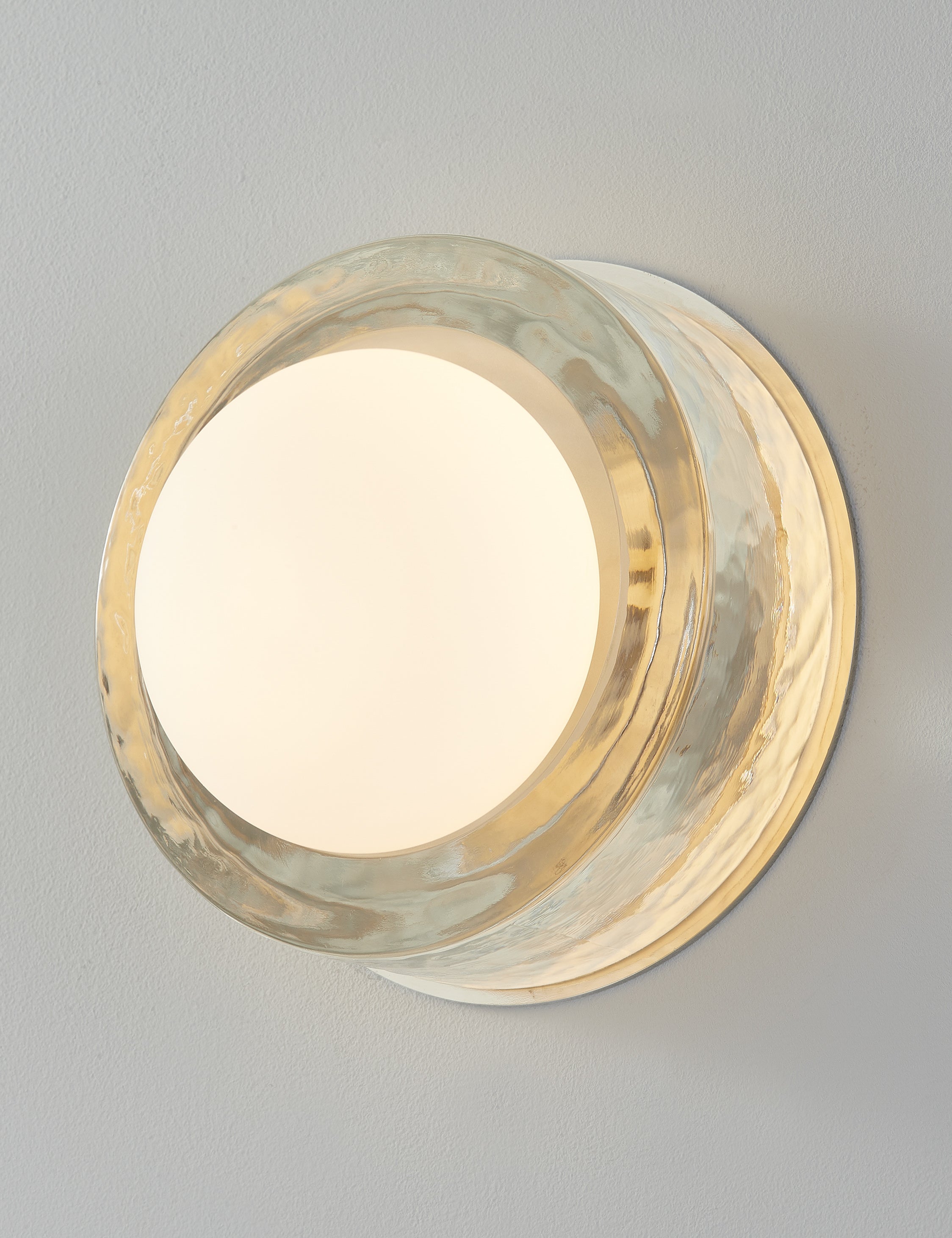 Ravi Round Sconce | Opal Globe in Thick Cast Glass