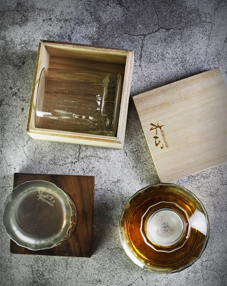 Bento Whiskyglas | Handgemaakt Kristalglas, Geleverd in Houten Kist
