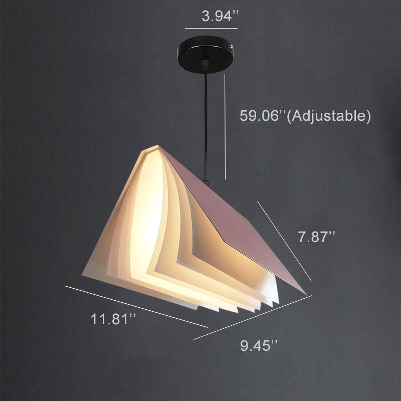 Flying Book 1-Light Metal and PVC Pendant Lamp