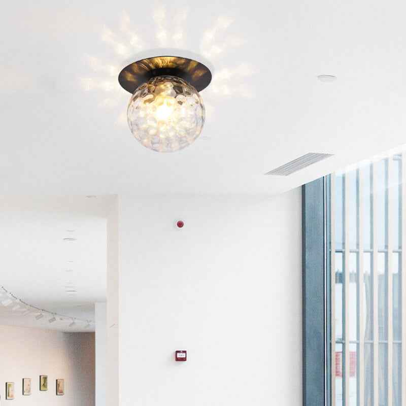 Contemporary Globe 1-Light Semi-Flush Mount Fixture