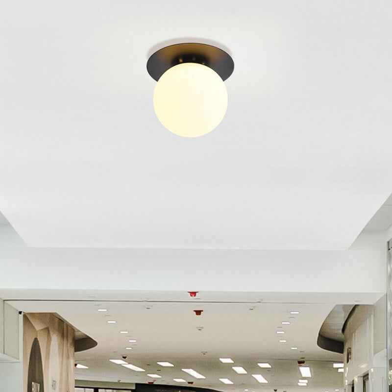 Contemporary Globe 1-Light Semi-Flush Mount Fixture