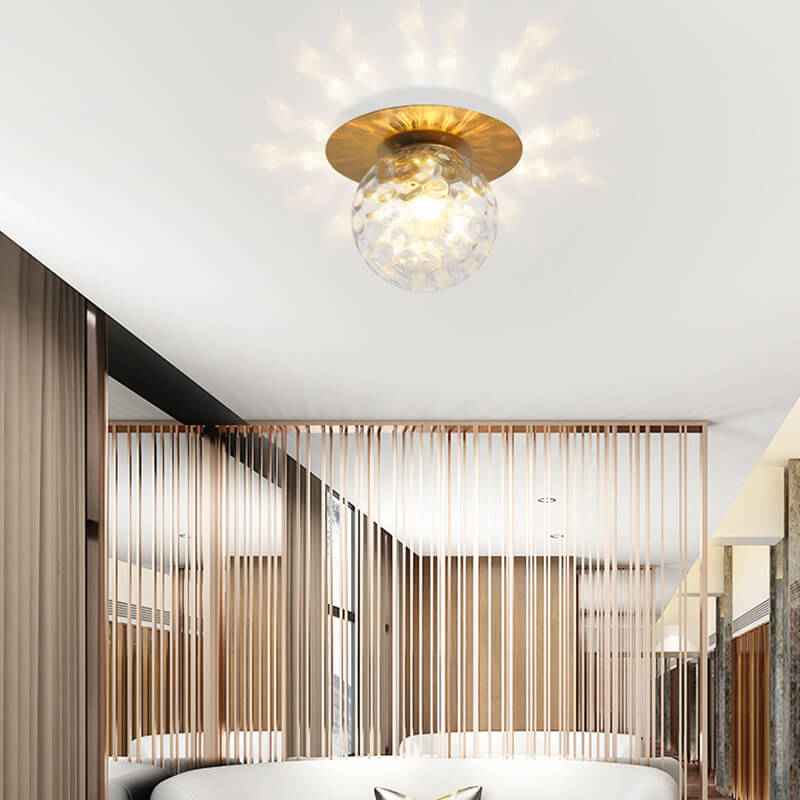 Contemporary Globe 1-Light Semi-Flush Mount Fixture