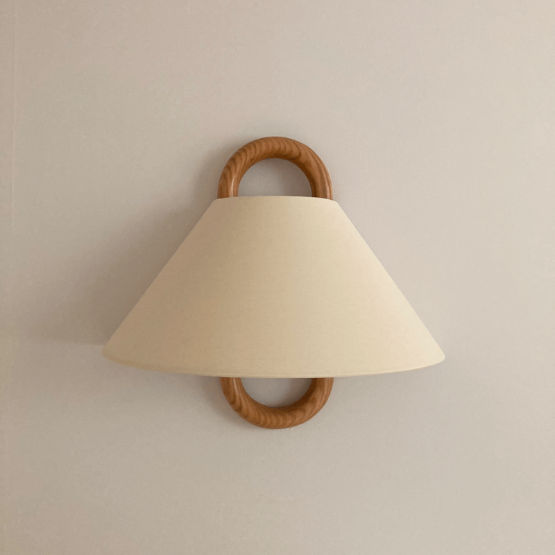 Bela Wall Sconce | Natural Beechwood, Soft Fabric Shade
