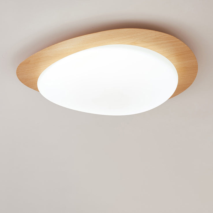 Modern Scandinavian Pebble-Shaped Iron and Acrylic LED Flush Mount Ceiling Light for Bedrooms