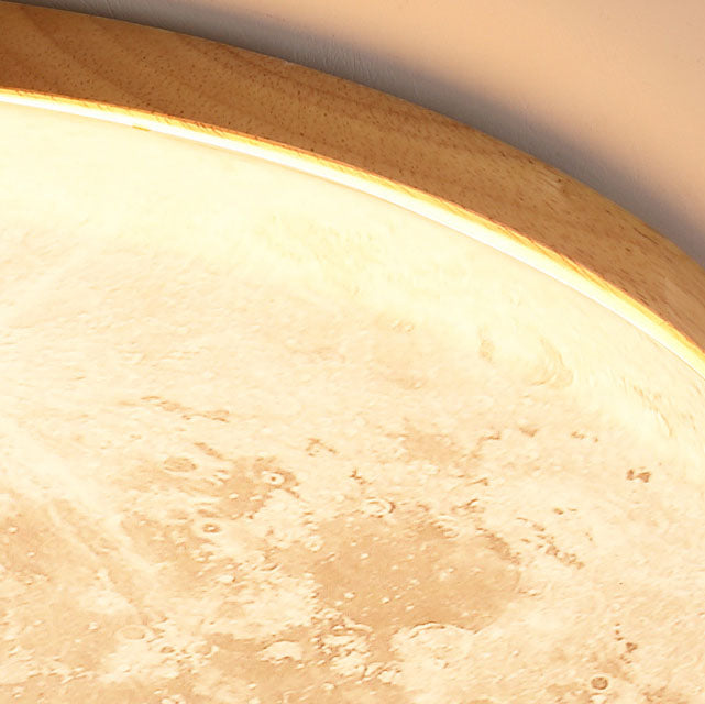 Nordic Minimalist Round Moon LED Flush Mount Ceiling Light in PVC