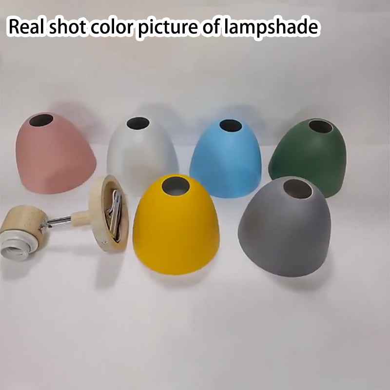 Contemporary Minimalist Solid Color Macaron Iron Wood Wall Sconce Lamp with Single Light