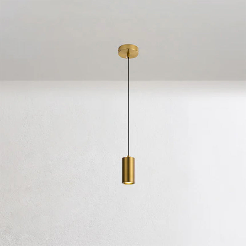 Nordic Minimalist Iron Mini Pendant Light - 1-Light Column Design
