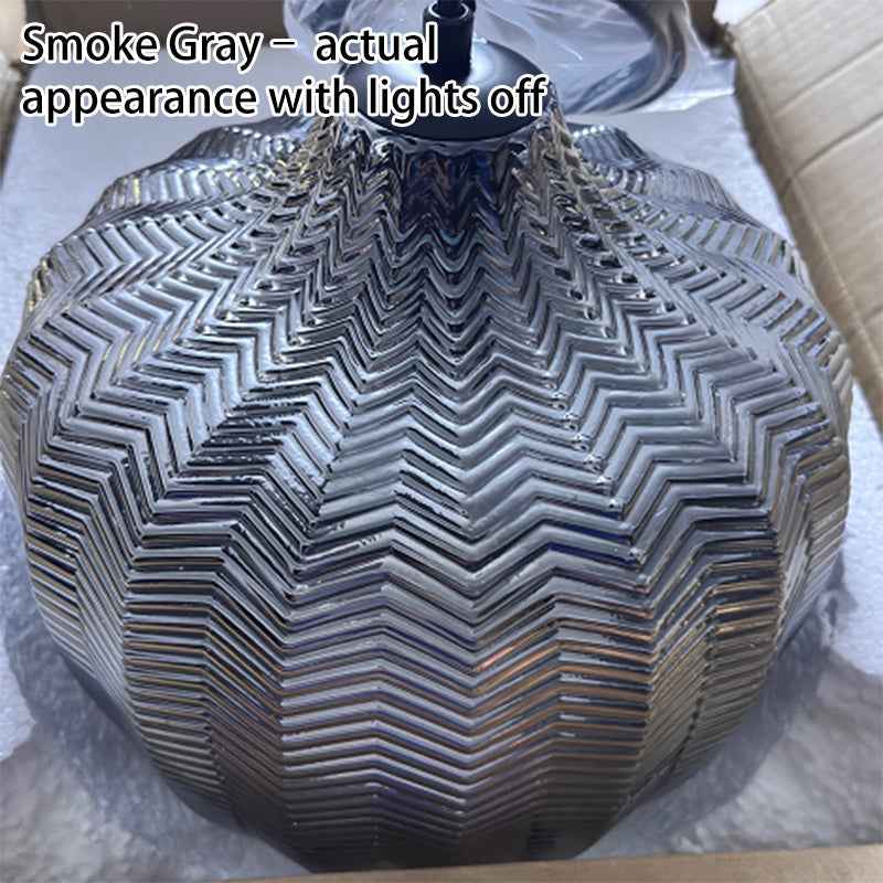 Nordic Wavy Glass 1-Light Barrel Pendant with Textured Finish