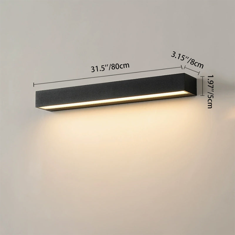Contemporary Waterproof Aluminum LED Wall Sconce Lamp - Rectangular Design for Garden