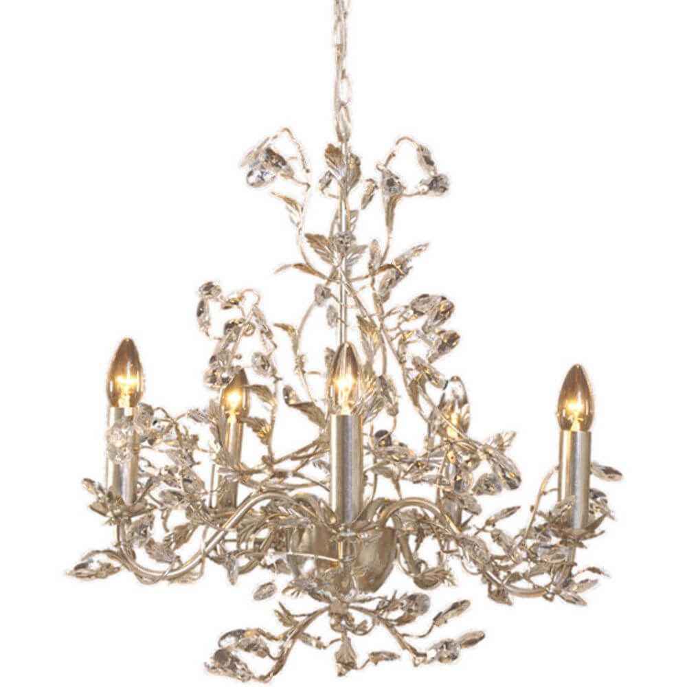 Buno Hanging Light | 5-Bulb, Iron Silver Design