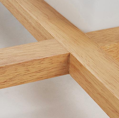 Traditional Japanese Square Tatami LED Flush Mount Ceiling Light in Wood and Acrylic for Bedrooms