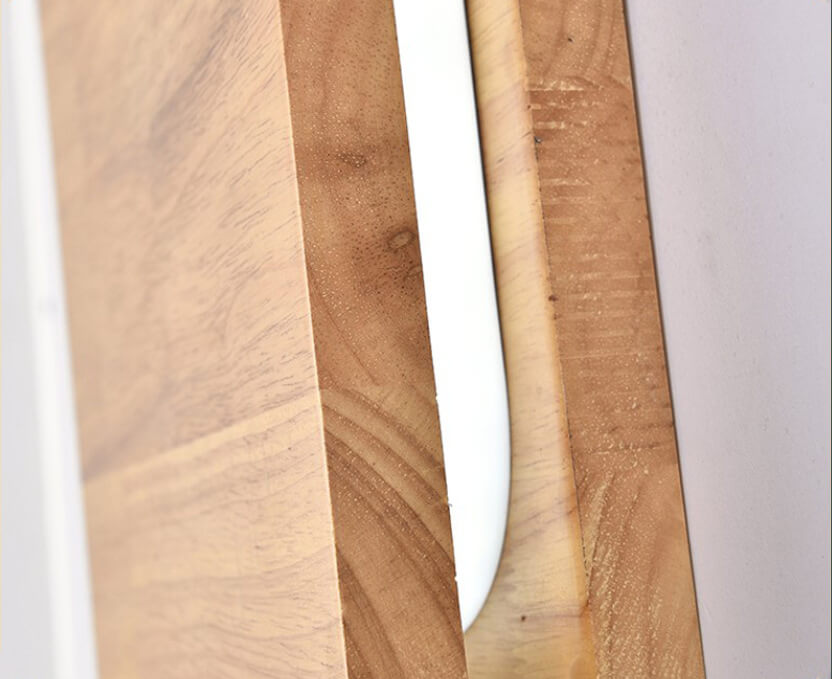 Rectangular LED Wall Sconce Lamp in Japanese Wabi-Sabi Log Wood Design