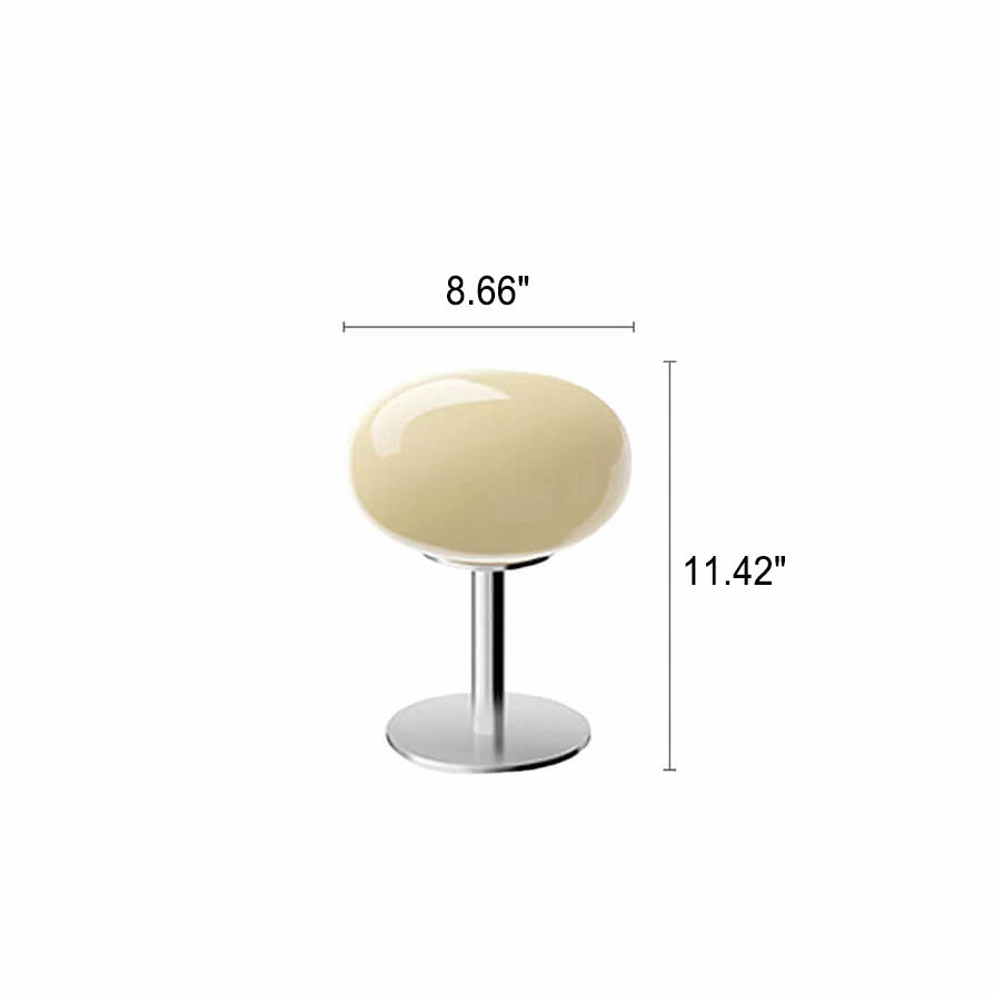 Vintage Nordic Cream Round Glass Table Lamp with Single Light