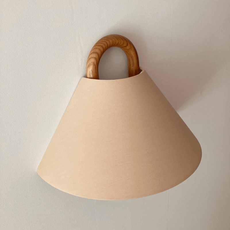 Bela Wall Sconce | Natural Beechwood, Soft Fabric Shade