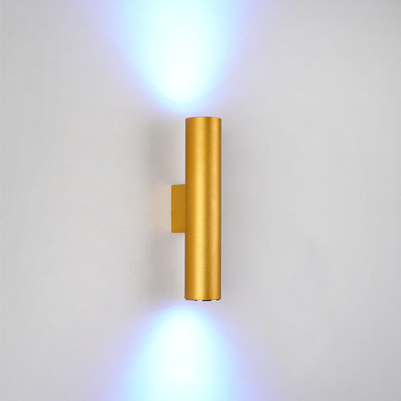 Minimalist Aluminum Cylindrical Wall Sconce with Two Lights