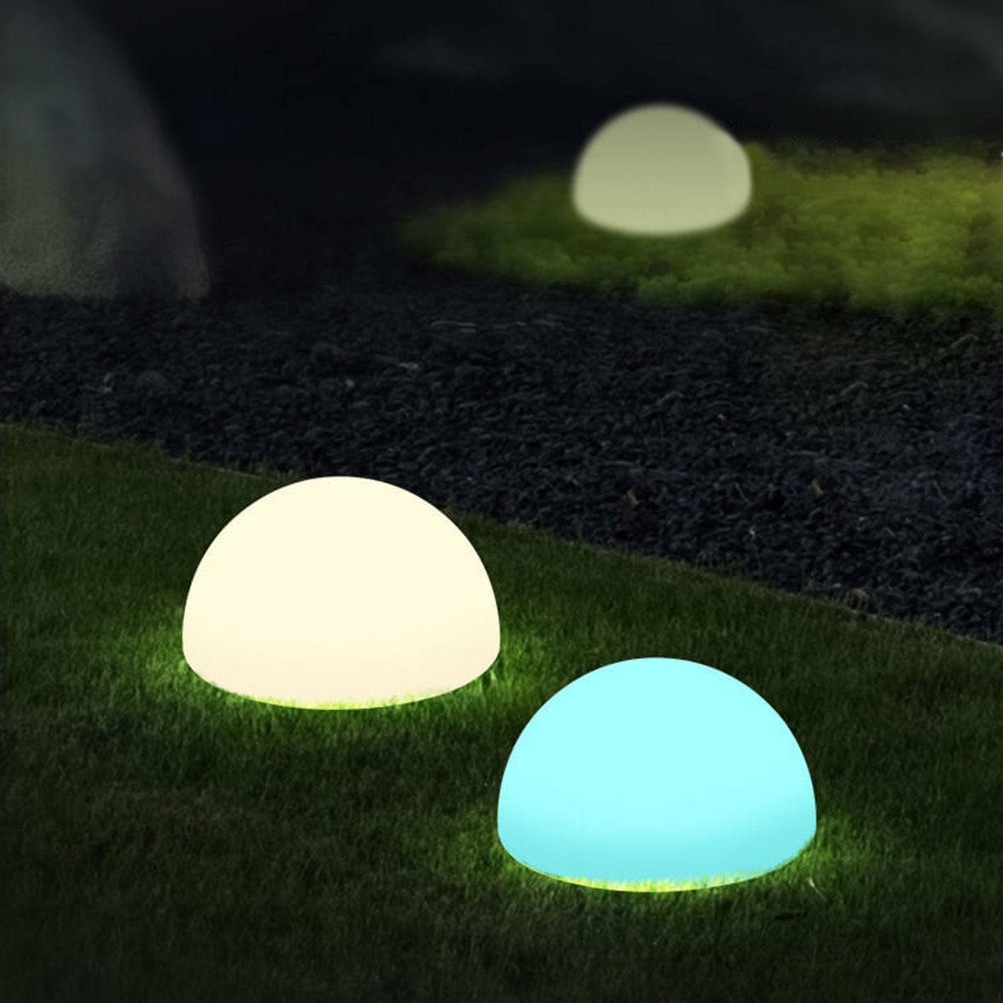 Waterproof Solar-Powered PE Spherical LED Outdoor Lawn Light
