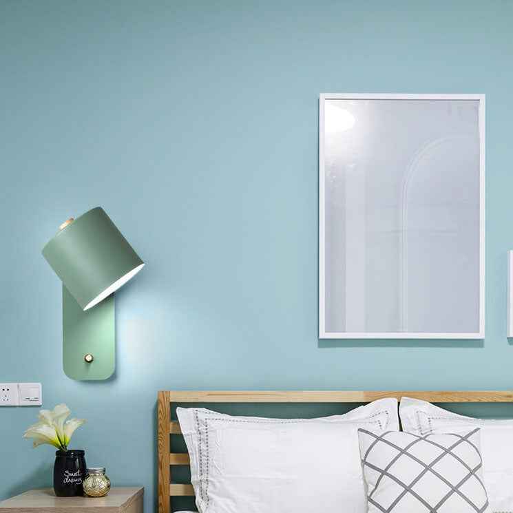 Rotatable Nordic Macaron Cylinder Wall Sconce Lamp - 1 Light