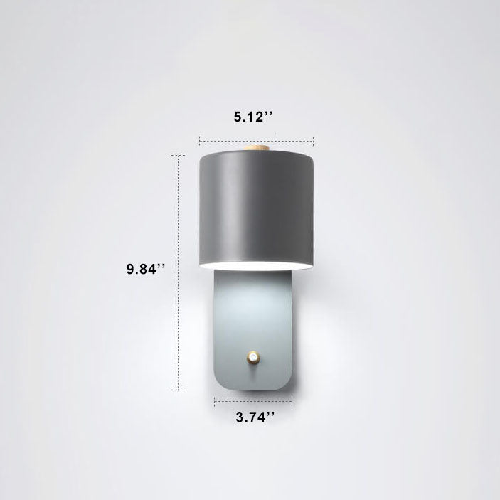 Rotatable Nordic Macaron Cylinder Wall Sconce Lamp - 1 Light