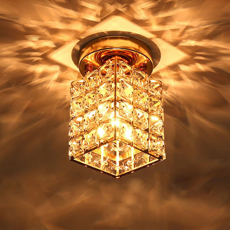 Elara Plafondlamp | Goud & Glas, E27 Fitting, Compact Design