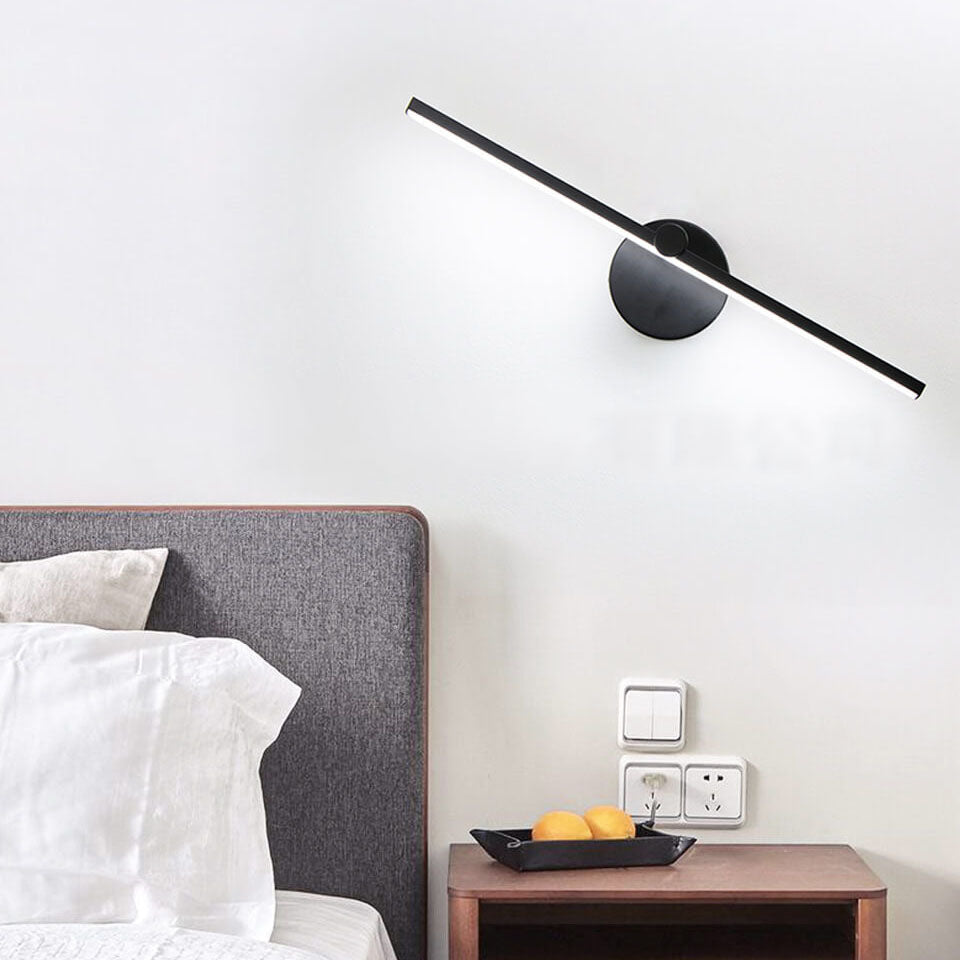 Nordic Minimalist Aluminum LED Wall Sconce with Long Bar Mirror Design