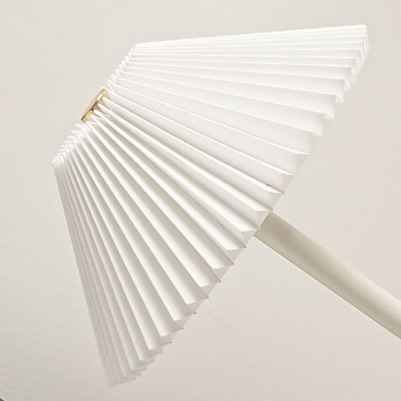 Modern Scandinavian Rechargeable Conic Pleated Table Lamp with 1 Light for Bedside