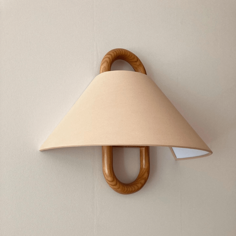 Bela Wall Sconce | Natural Beechwood, Soft Fabric Shade