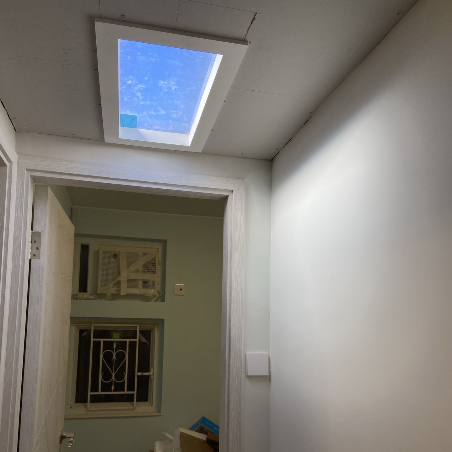 Contemporary Minimalist Blue Sky Metal LED Flush Mount Ceiling Light for Living Room
