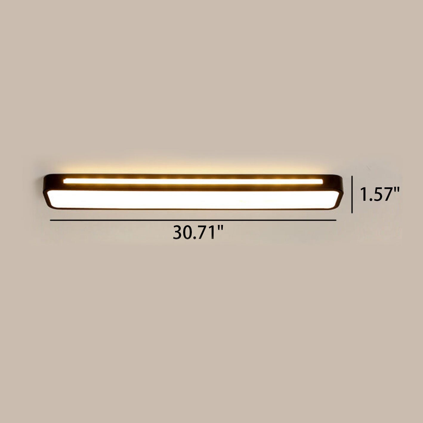 Scandinavian Minimalist Long LED Flush Mount Ceiling Fixture