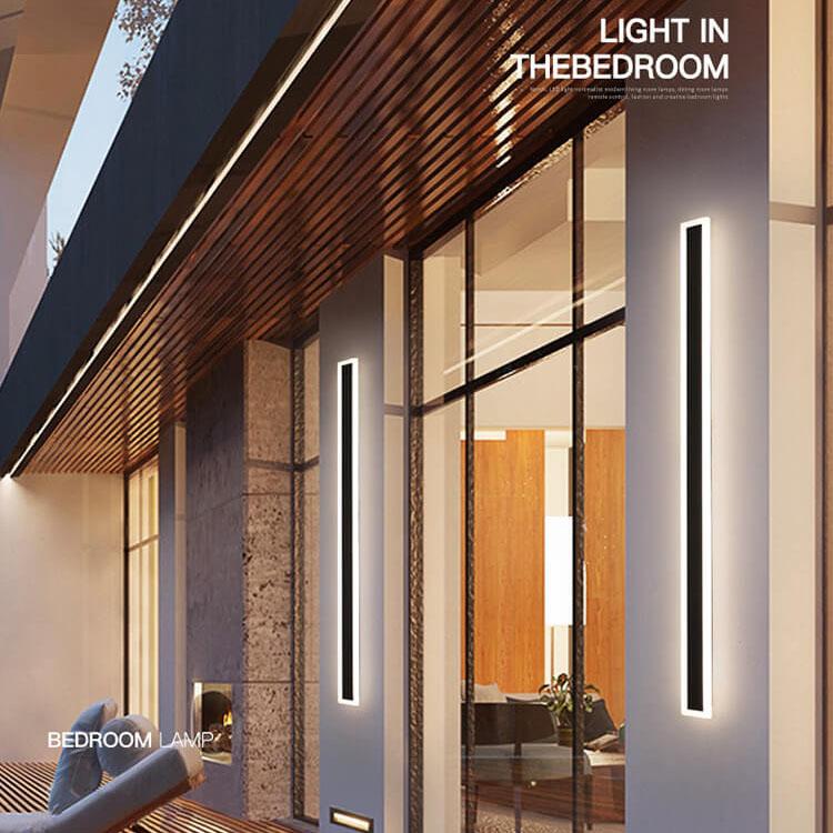 Stylish Elongated LED Acrylic Outdoor Wall Light - Waterproof and Minimalist Design