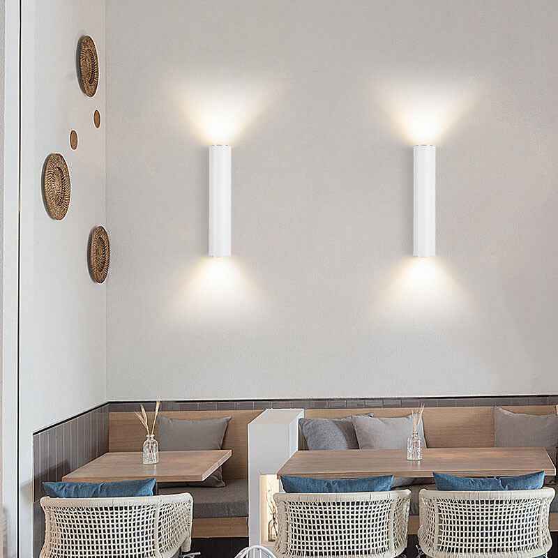 Minimalist Aluminum Cylindrical Wall Sconce with Two Lights