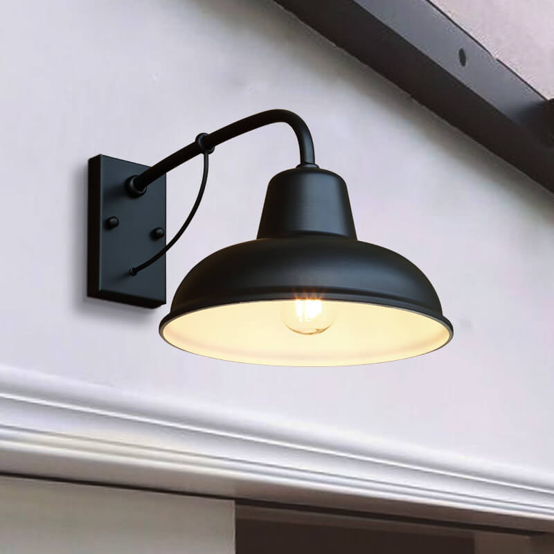 Rustic Iron Waterproof Outdoor Wall Sconce Lamp with Vintage Charm - 1-Light