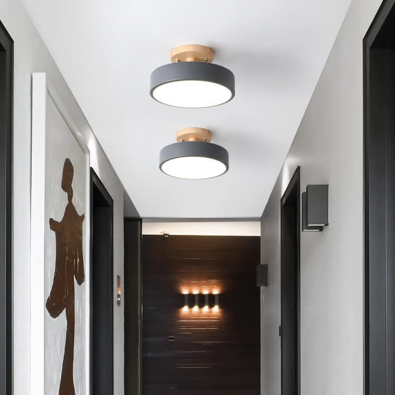 Nordic Style Round LED Semi-Flush Mount Ceiling Light