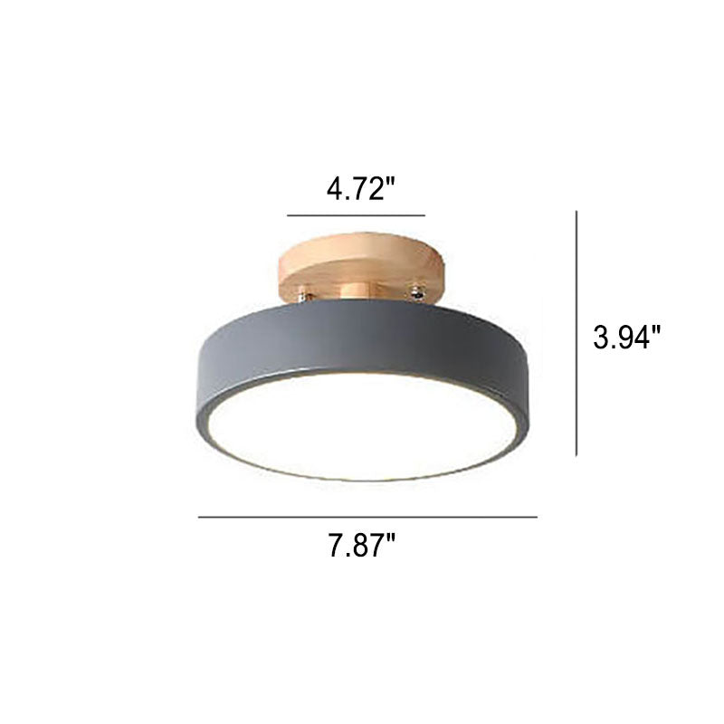 Nordic Style Round LED Semi-Flush Mount Ceiling Light