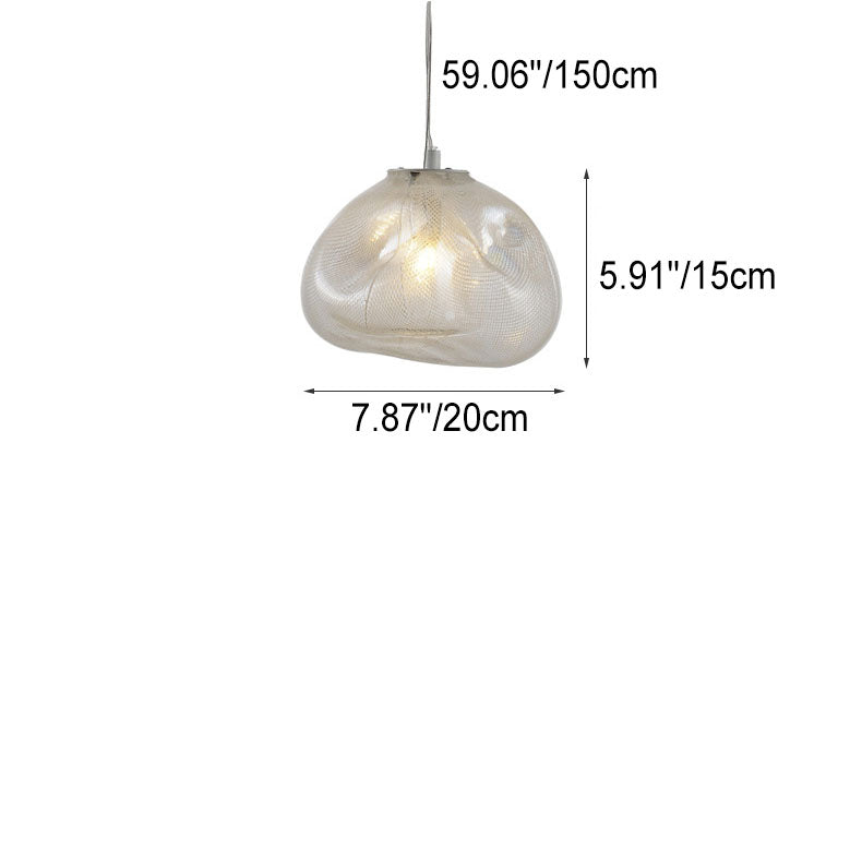Contemporary Cloud-Shaped Glass 1-Light Pendant Suspension Light