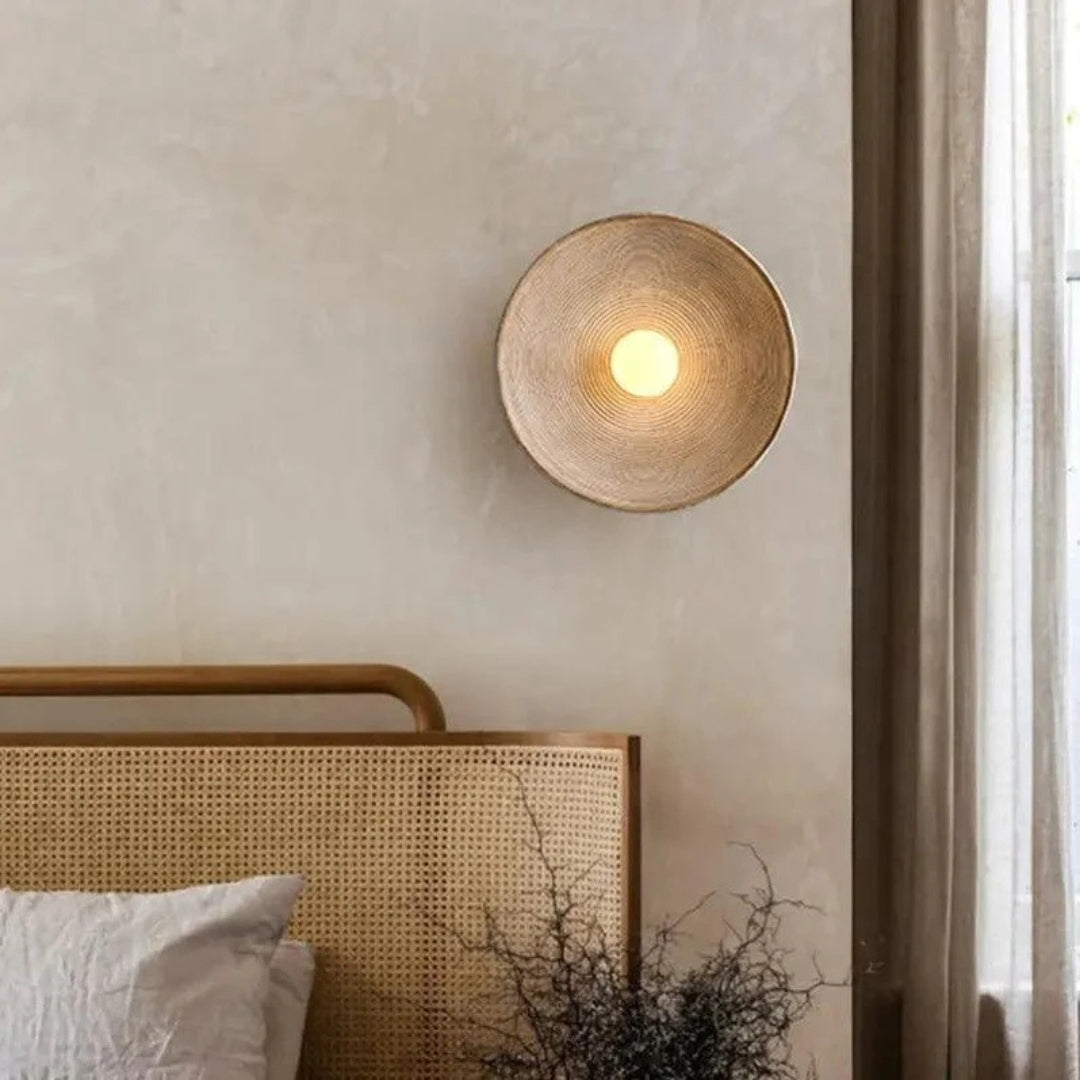 Enso Wall Lamp | Textured Pasta Resin, Japandi Design
