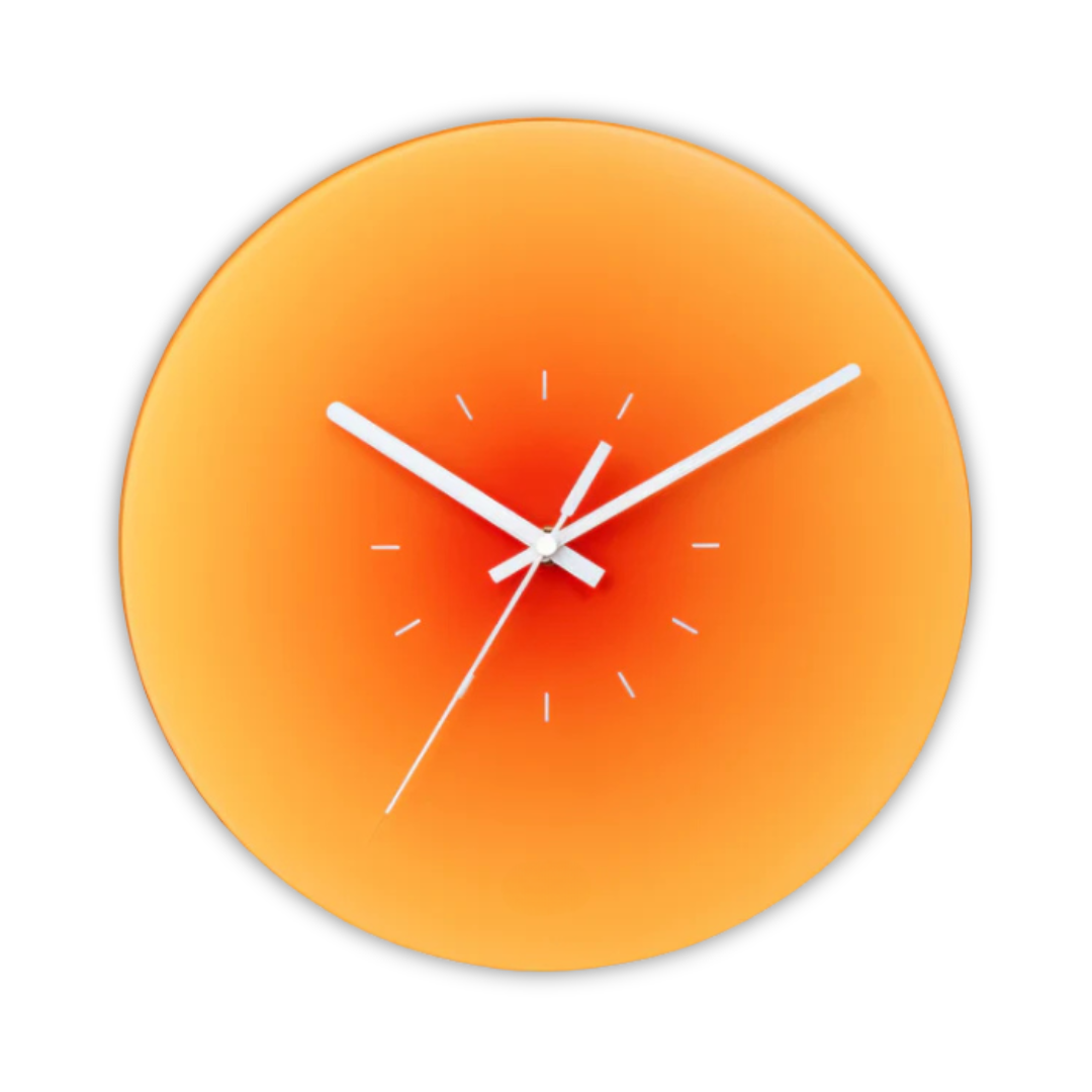 Bela Glass Wall Clock | Modern Gradient Design, Silent Quartz Movement
