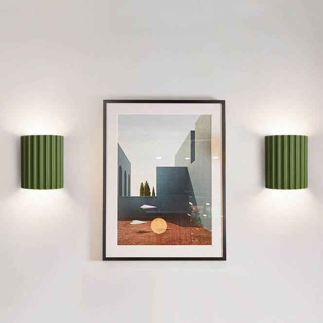 Striped Half Cylinder Macaron Resin Wall Sconce Lamp with 1 Light