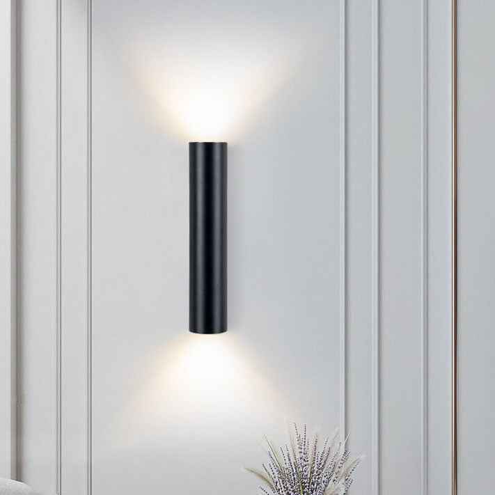 Minimalist Aluminum Cylindrical Wall Sconce with Two Lights