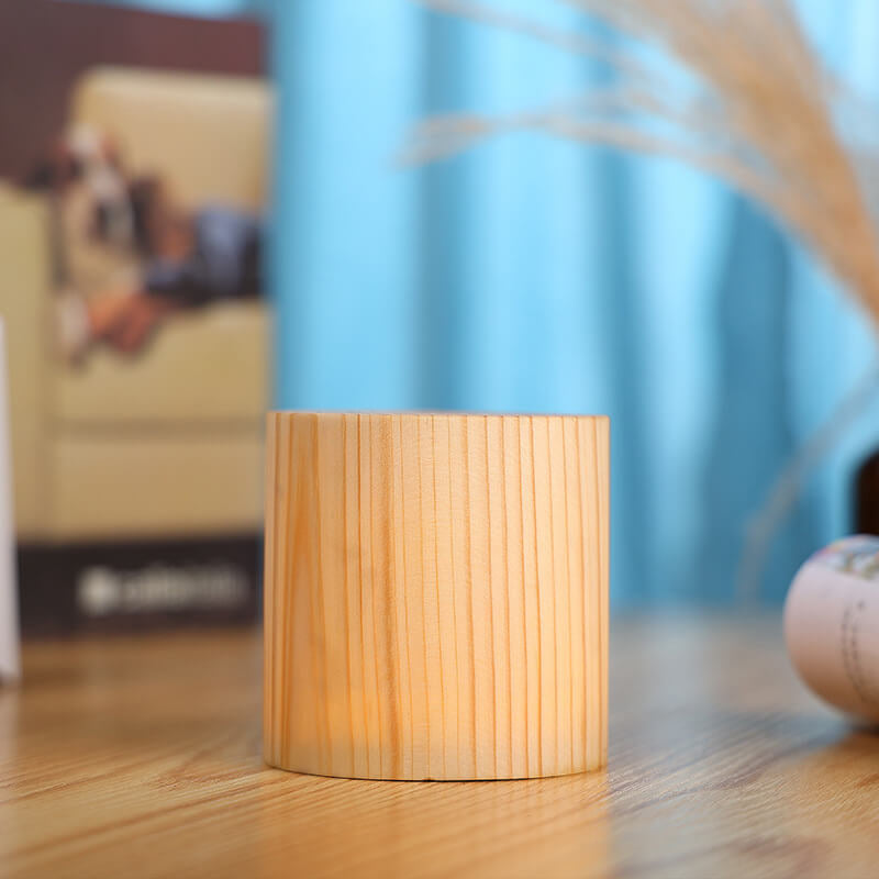 Artistic Wooden LED Touch-Control Night Lamp