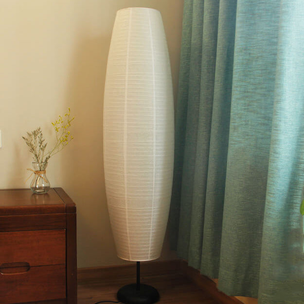 Nordic Minimalist Rice Paper 2-Light Column Floor Lamp